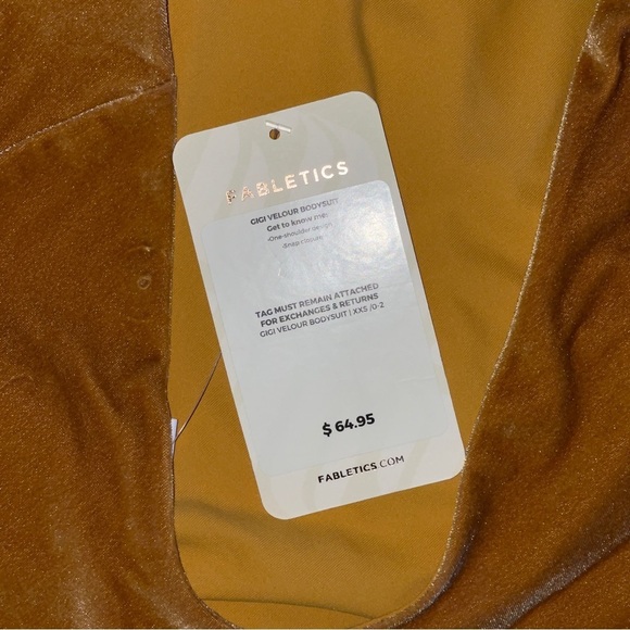 FABLETICS Gigi Velour Bodysuit Light Honey | Size XXS 0-2 | NWT - Picture 6 of 6